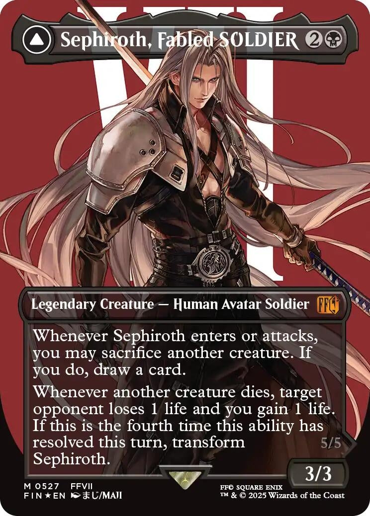 Image for Sephiroth, Fabled SOLDIER (Borderless) (Surge Foil) (527) (FIN) - Magic: The Gathering