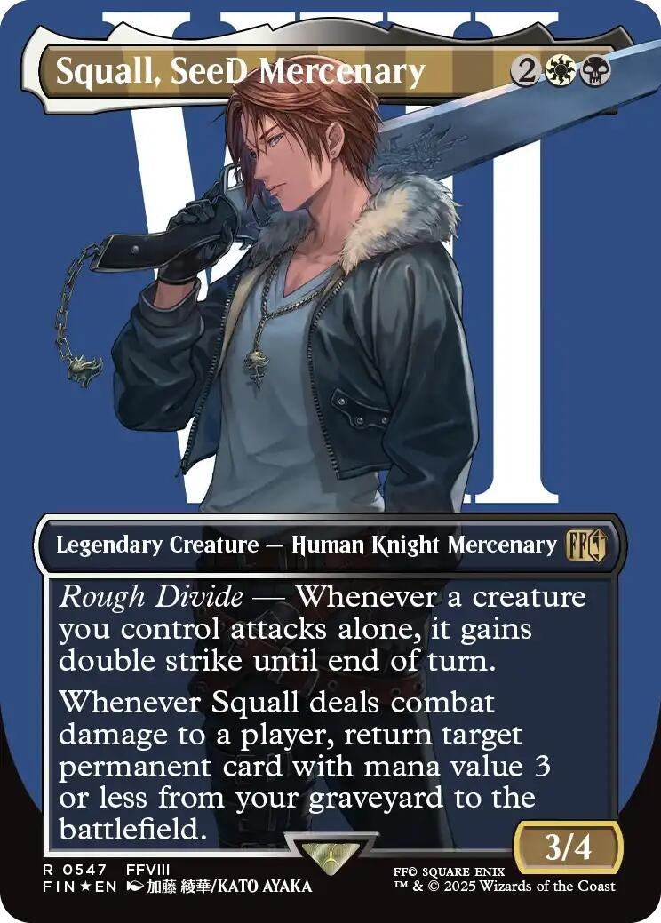 Image for Squall, SeeD Mercenary (Borderless) (Surge Foil) (547) (FIN) - Magic: The Gathering