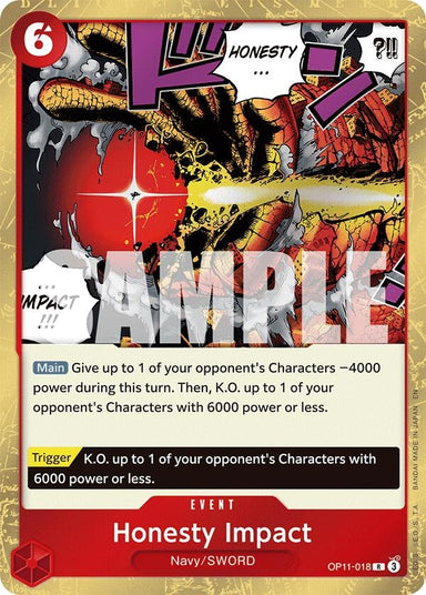 Image for Honesty Impact (OP11-018) (A Fist of Divine Speed) - One Piece Card Game