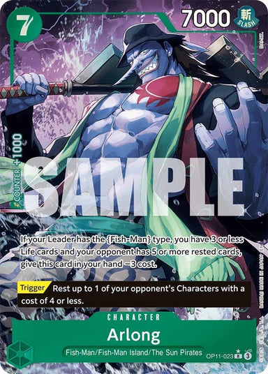 Image for Arlong (Alternate Art) (OP11-023) (A Fist of Divine Speed) - One Piece Card Game