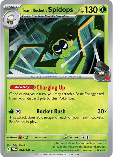 Image for Team Rocket's Spidops (020/182) (DRI) - Pokemon
