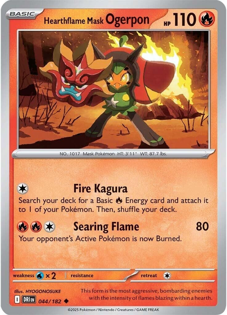 Image for Hearthflame Mask Ogerpon (044/182) (DRI) - Pokemon