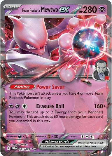 Image for Team Rocket's Mewtwo ex (081/182) (DRI) - Pokemon
