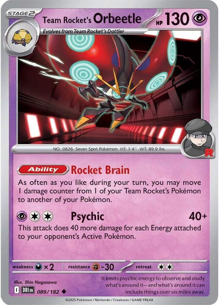 Image for Team Rocket's Orbeetle (089/182) (DRI) - Pokemon