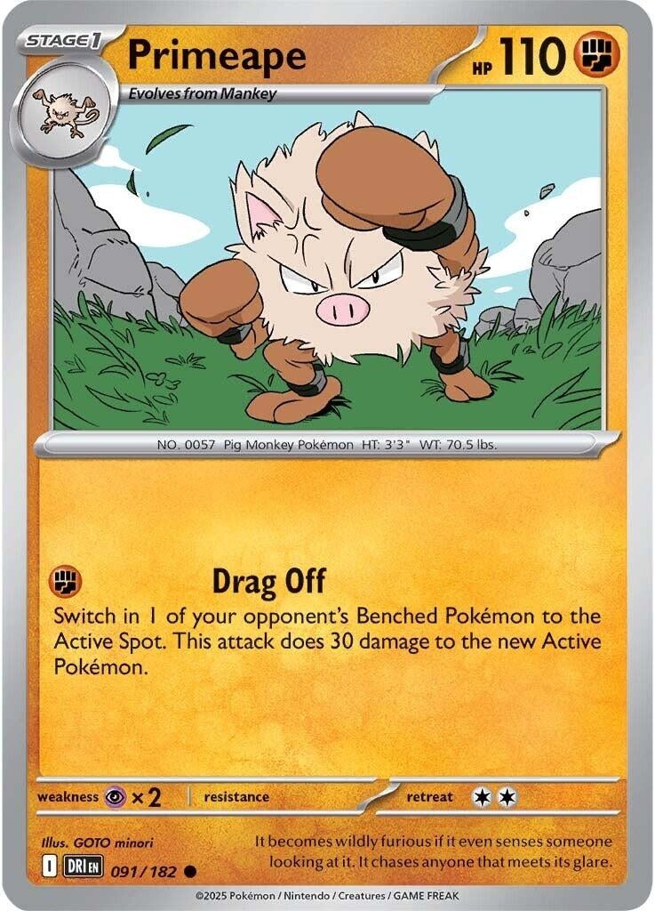 Image for Primeape (091/182) (DRI) - Pokemon