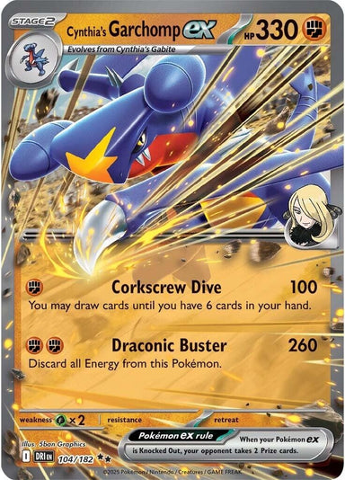 Image for Cynthia's Garchomp ex (104/182) (DRI) - Pokemon