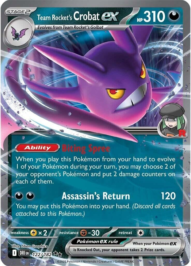 Image for Team Rocket's Crobat ex (122/182) (DRI) - Pokemon