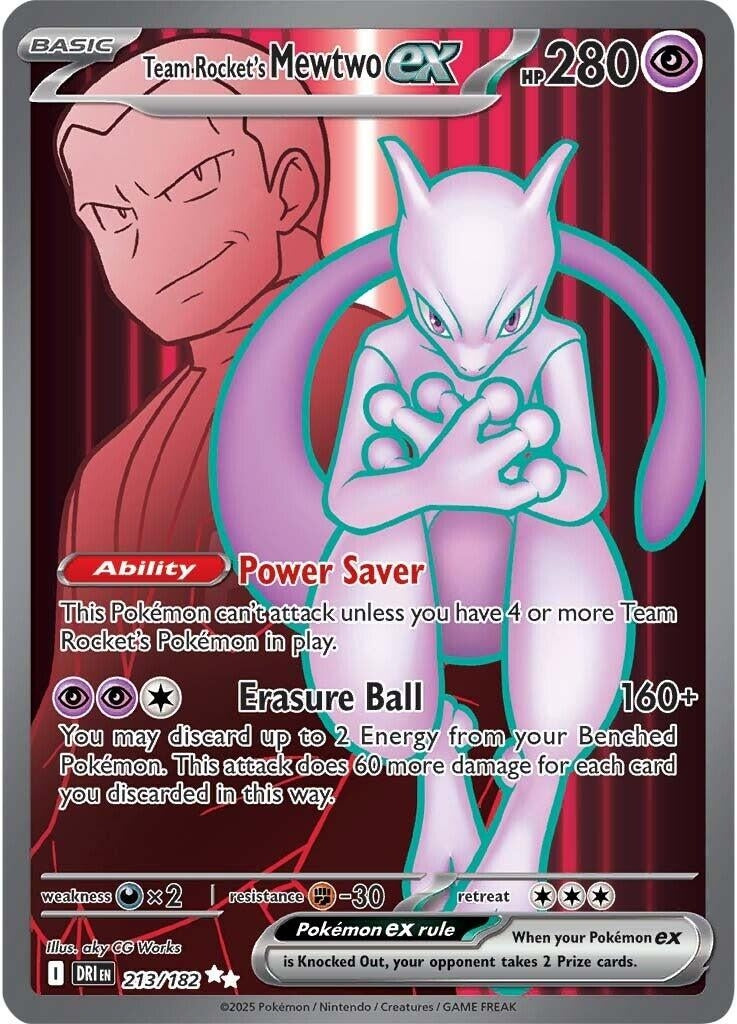 Image for Team Rocket's Mewtwo ex (213/182) (DRI) - Pokemon