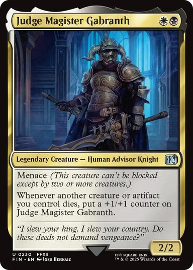 Image for Judge Magister Gabranth (230) (FIN) - Magic: The Gathering