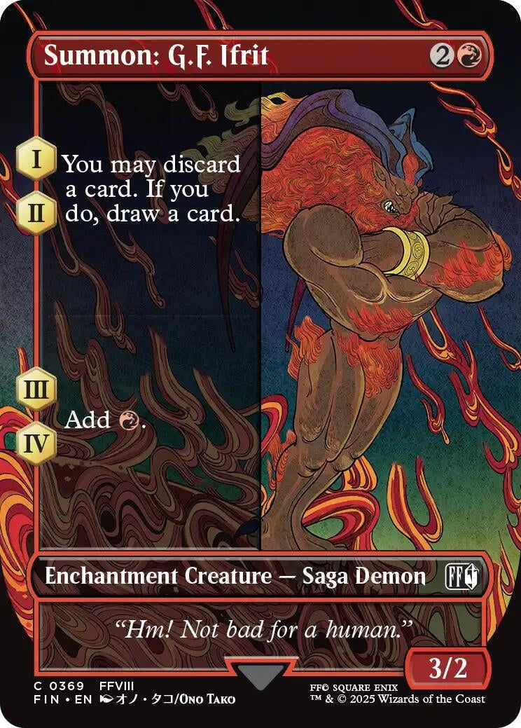 Image for Summon: G.F. Ifrit (Borderless) (369) (FIN) - Magic: The Gathering
