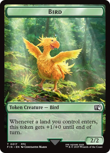 Image for Bird (0017) // Wizard (0015) Double-Sided Token (17 // 15) (FIN) - Magic: The Gathering