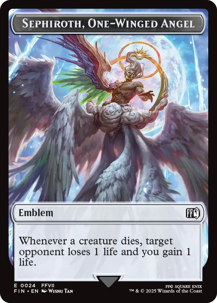 Image for Emblem - Sephiroth, One-Winged Angel // Robot Warrior Double-Sided Token (24 // 12) (FIN) - Magic: The Gathering