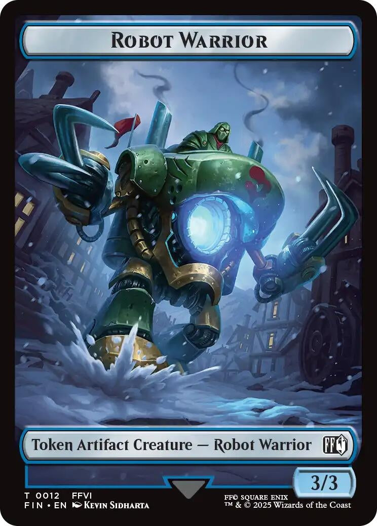 Image for Robot Warrior // Copy (0001) Double-Sided Token (12 // 1) (FIN) - Magic: The Gathering