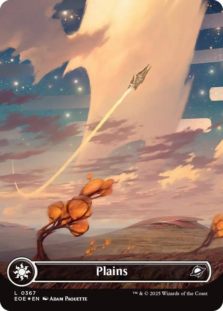 Image for Plains (0367) (Borderless) (Galaxy Foil) (367) (EOE) - Magic: The Gathering