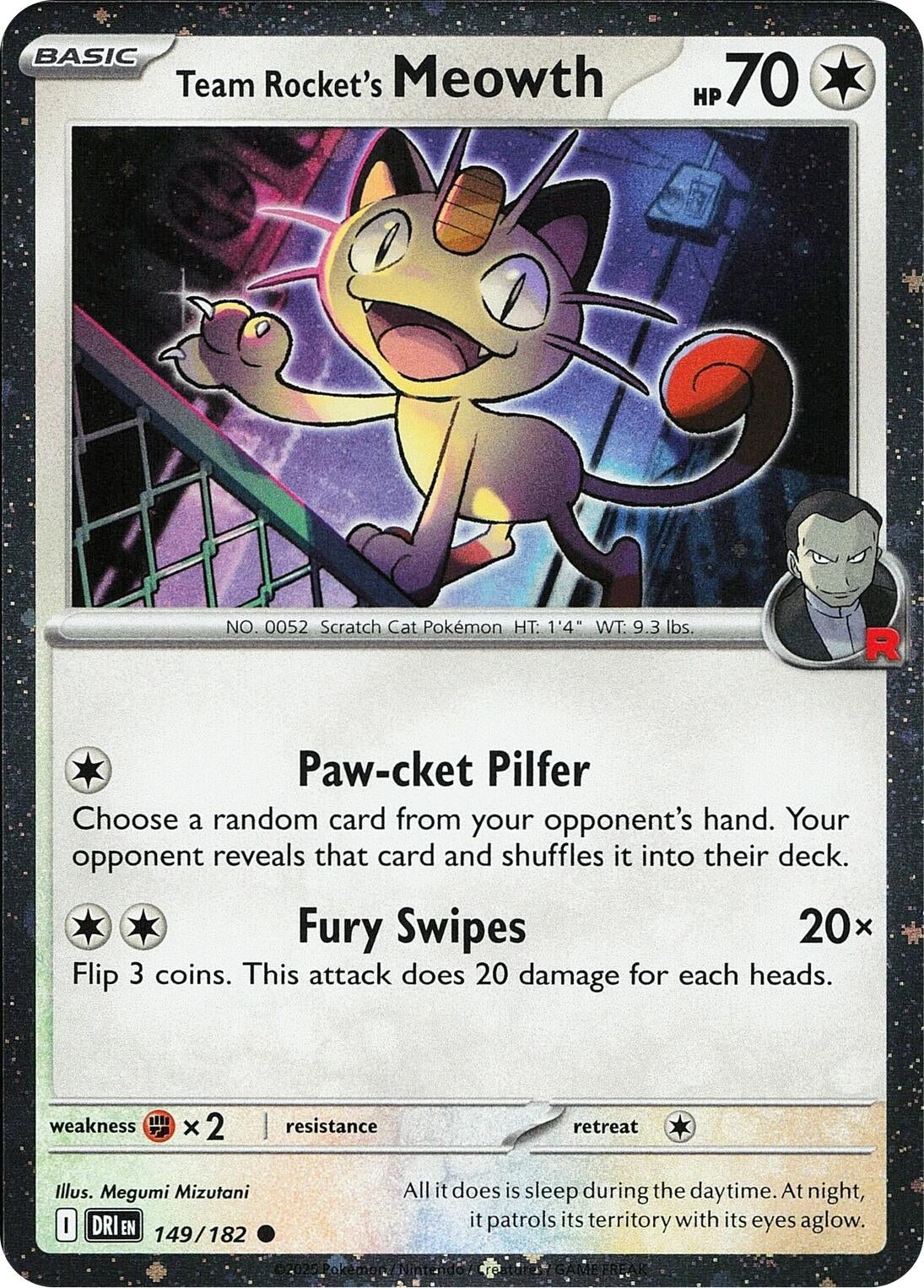 Team Rocket's Meowth (Cosmos Holo) (149/182) (Miscellaneous Cards & Products)