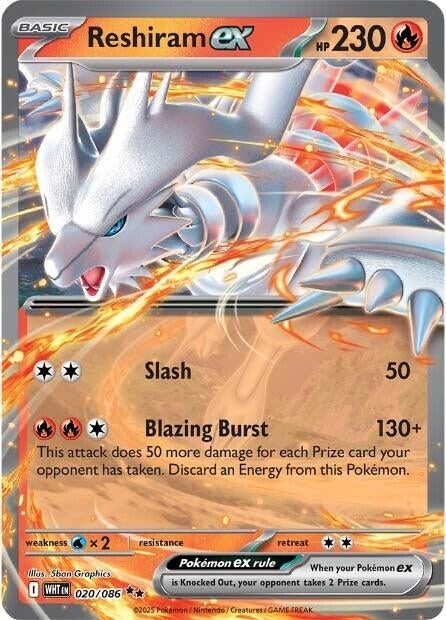 Image for Reshiram ex (020/086) (WHT) - Pokemon