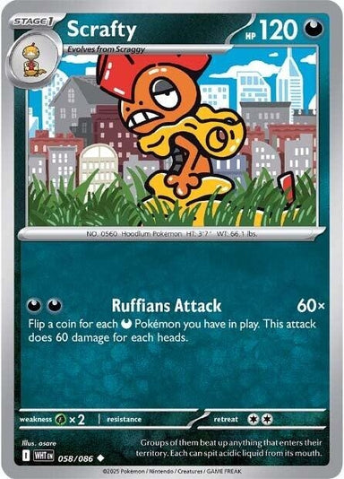 Image for Scrafty (058/086) (WHT) - Pokemon