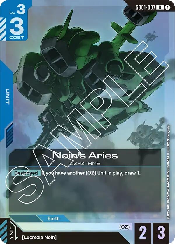 Image for Noin's Aries (GD01-007) (Newtype Rising) (GD01) - Gundam Card Game