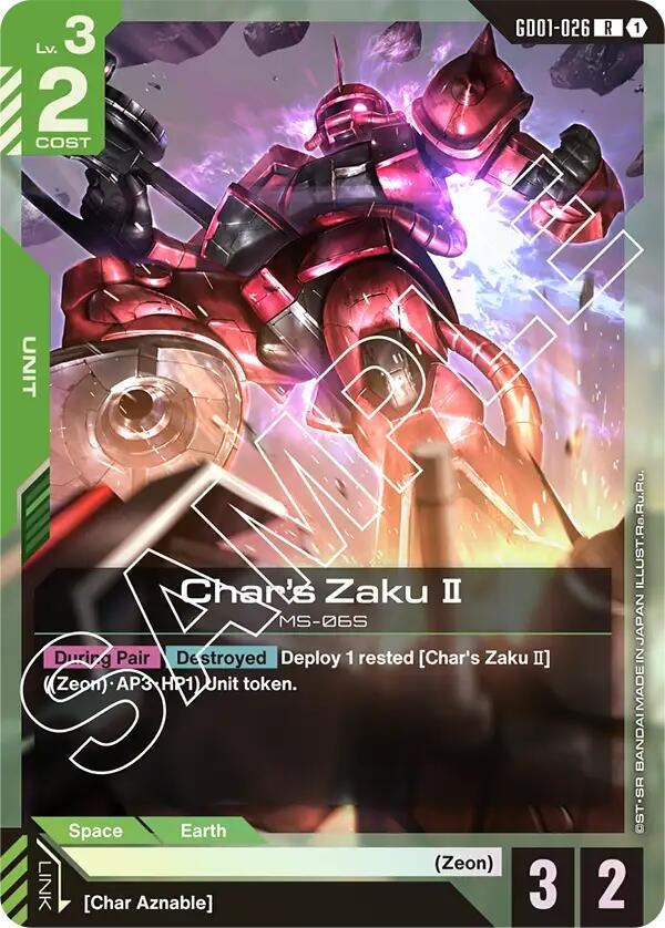 Image for Char's Zaku II (GD01-026) (Newtype Rising) (GD01) - Gundam Card Game