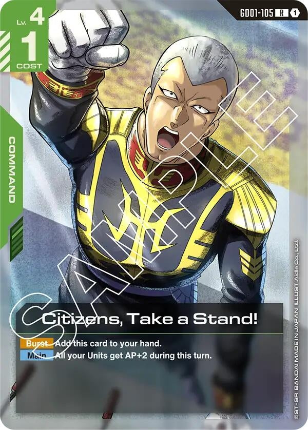 Image for Citizens, Take a Stand! (GD01-105) (Newtype Rising) (GD01) - Gundam Card Game