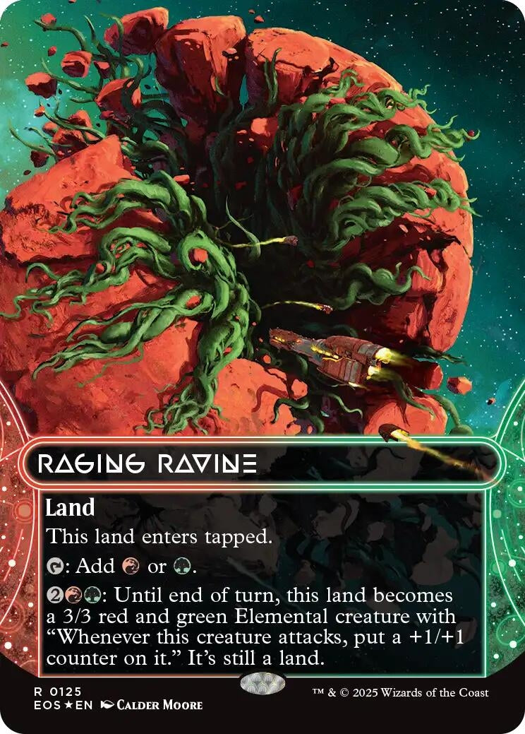 Image for Raging Ravine (0125) (Borderless) (Galaxy Foil) (125) (EOS) - Magic: The Gathering