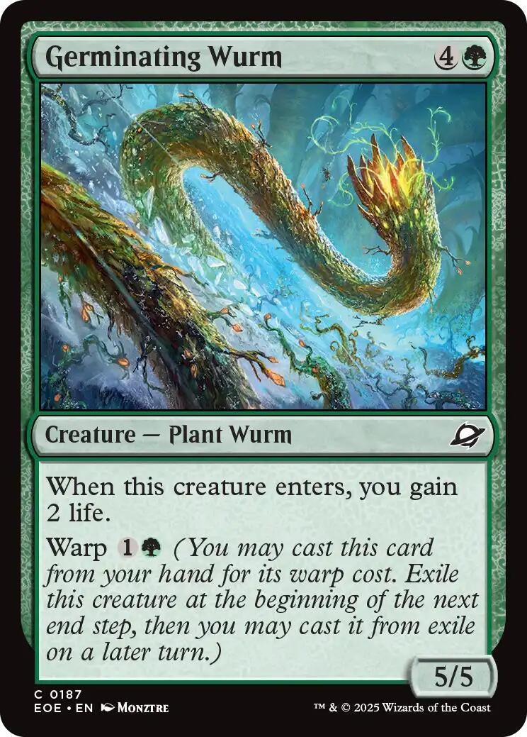 Image for Germinating Wurm (187) (EOE) - Magic: The Gathering