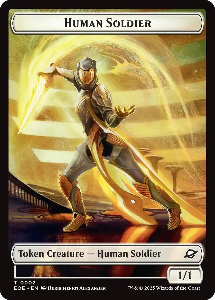 Image for Human Soldier // Lander (0007) Doubled-Sided Token (2 // 7) (EOE) - Magic: The Gathering