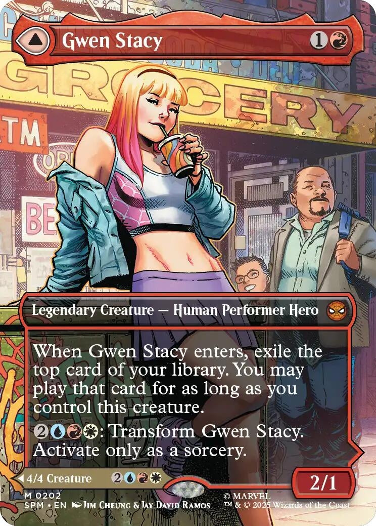 Image for Gwen Stacy (0202) (Borderless) (202) (SPM) - Magic: The Gathering