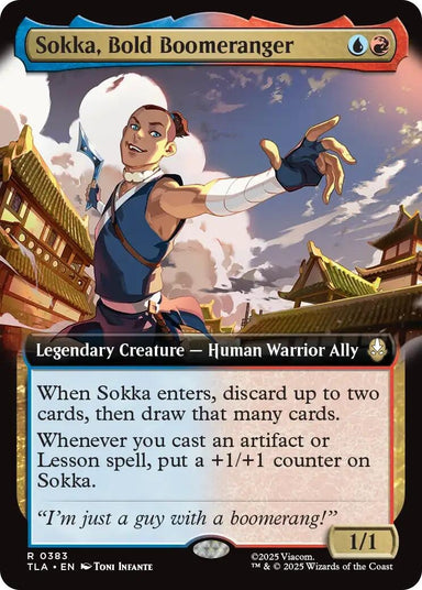 Image for Sokka, Bold Boomeranger (Extended Art) (383) (Avatar: The Last Airbender) - Magic: The Gathering