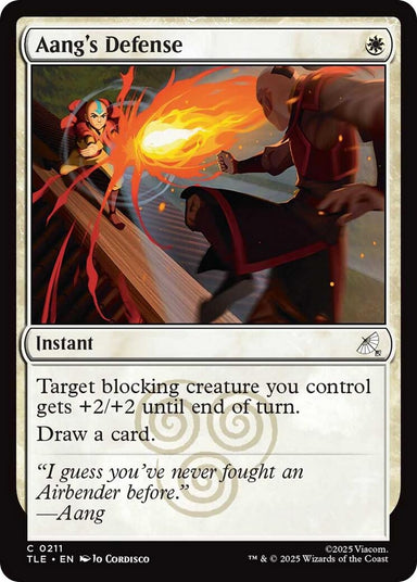 Image for Aang's Defense (0211) (211) (Avatar: The Last Airbender: Eternal-Legal) - Magic: The Gathering