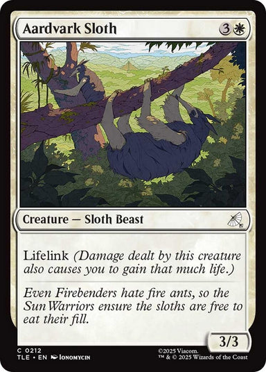 Image for Aardvark Sloth (0212) (212) (Avatar: The Last Airbender: Eternal-Legal) - Magic: The Gathering