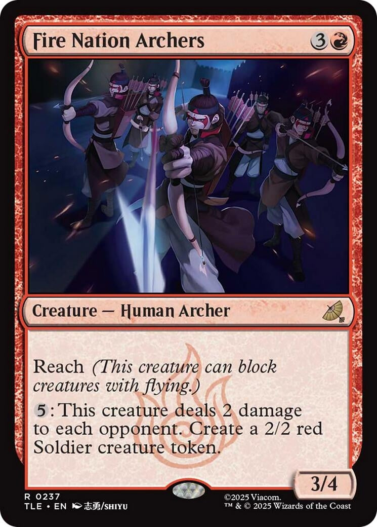 Image for Fire Nation Archers (237) (Avatar: The Last Airbender: Eternal-Legal) - Magic: The Gathering