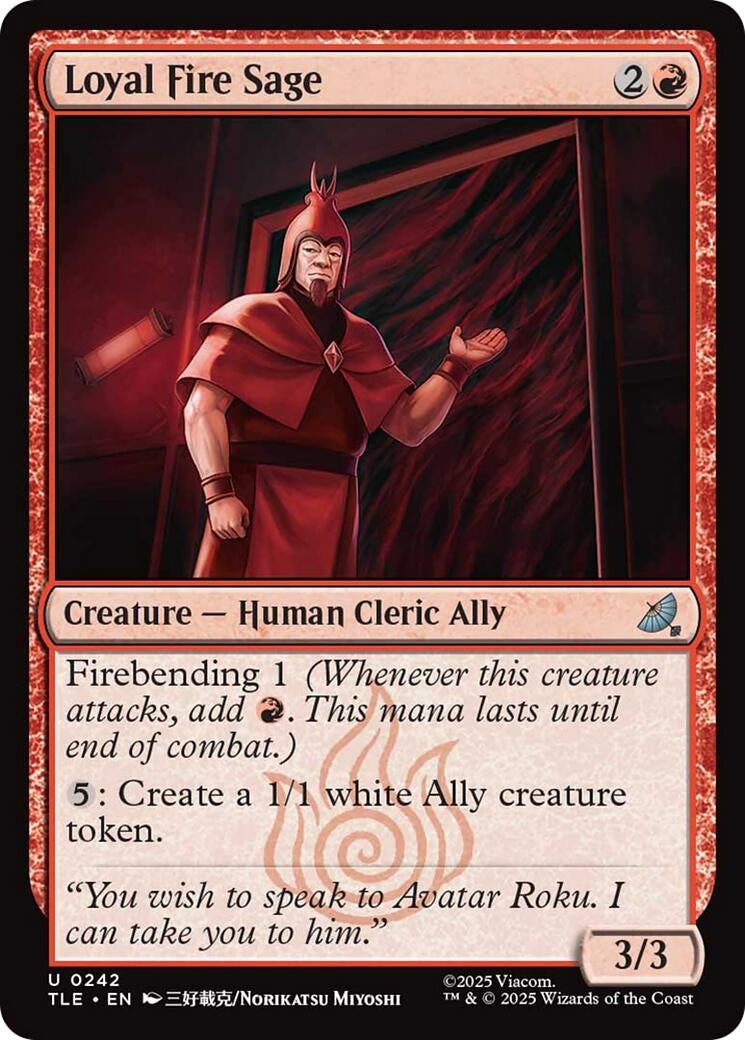 Image for Loyal Fire Sage (242) (Avatar: The Last Airbender: Eternal-Legal) - Magic: The Gathering