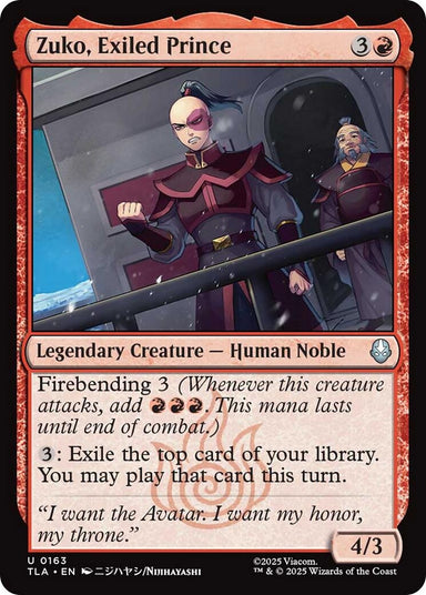 Image for Zuko, Exiled Prince (163) (Avatar: The Last Airbender) - Magic: The Gathering