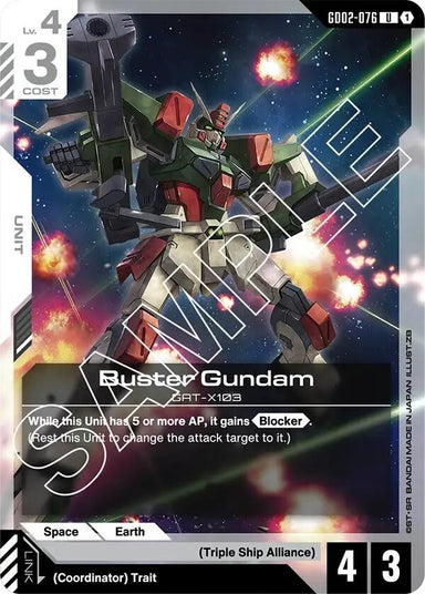 Image for Buster Gundam (GD02-076) (Dual Impact) - Gundam Card Game