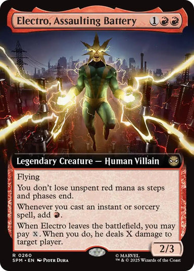 Image for Electro, Assaulting Battery (Extended Art) (260) (SPM) - Magic: The Gathering