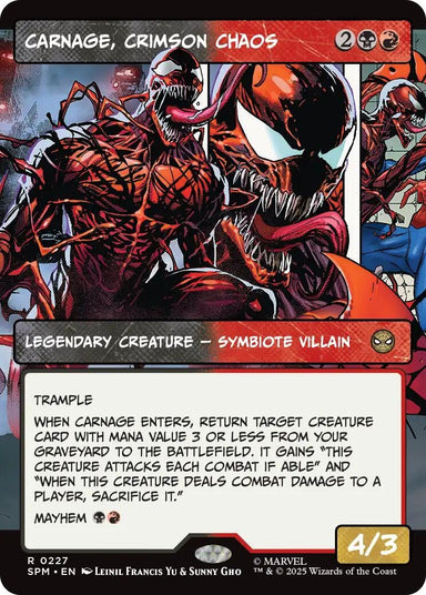 Image for Carnage, Crimson Chaos (Borderless) (227) (SPM) - Magic: The Gathering
