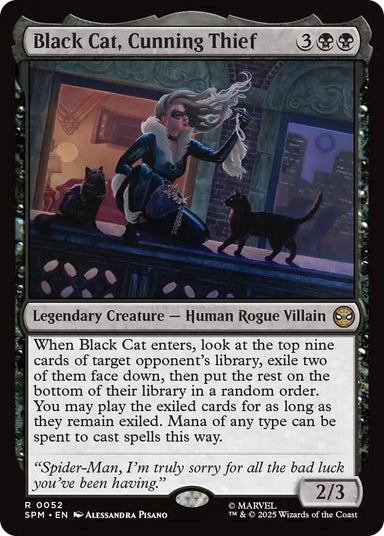 Image for Black Cat, Cunning Thief (52) (SPM) - Magic: The Gathering