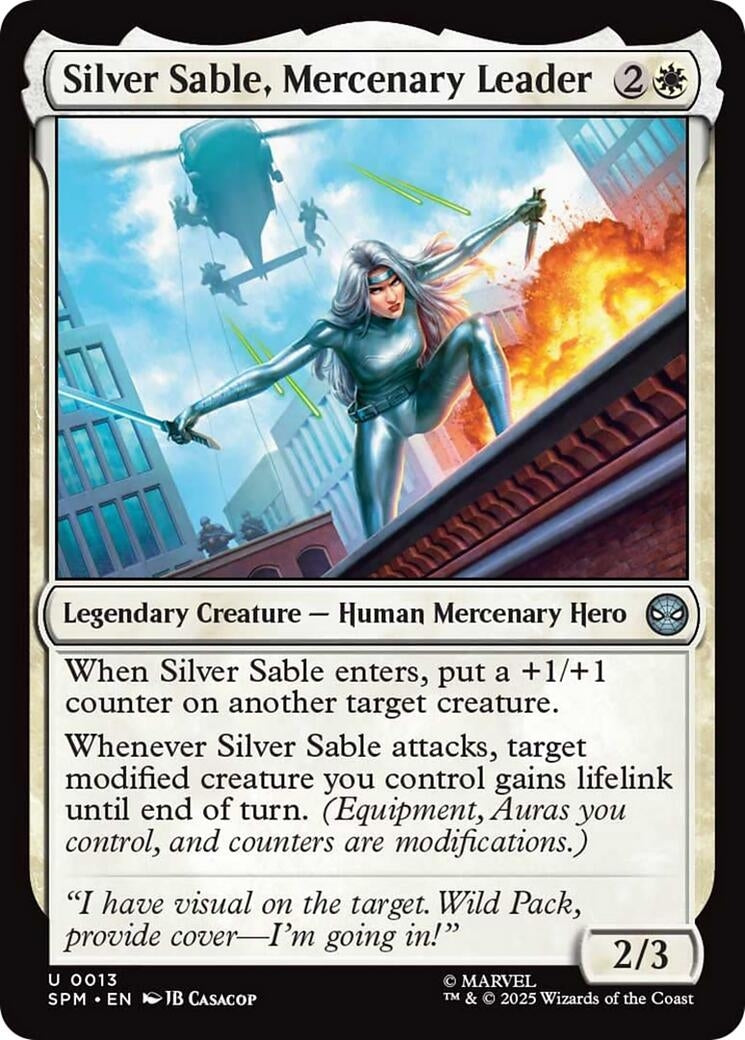 Image for Silver Sable, Mercenary Leader (13) (SPM) - Magic: The Gathering