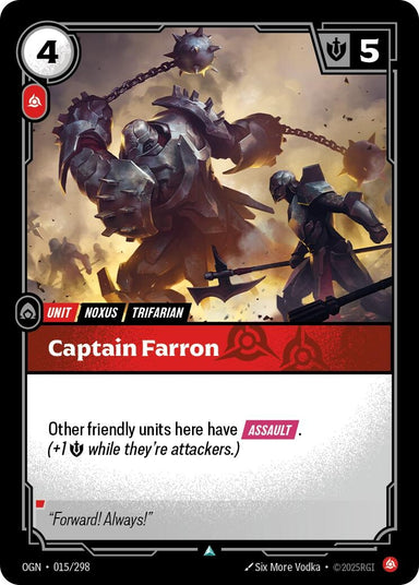 Image for Captain Farron (015/298) (Origins) - Riftbound: League of Legends Trading Card Game