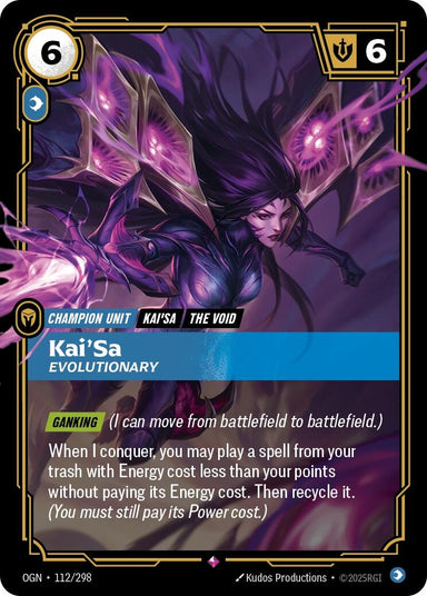 Image for Kai'Sa - Evolutionary (112/298) (Origins) - Riftbound: League of Legends Trading Card Game