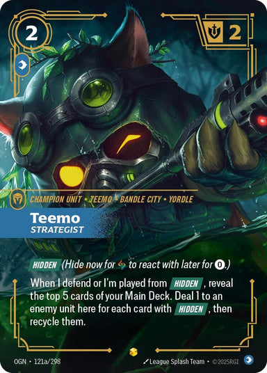 Image for Teemo - Strategist (Alternate Art) (121a/298) (Origins) - Riftbound: League of Legends Trading Card Game