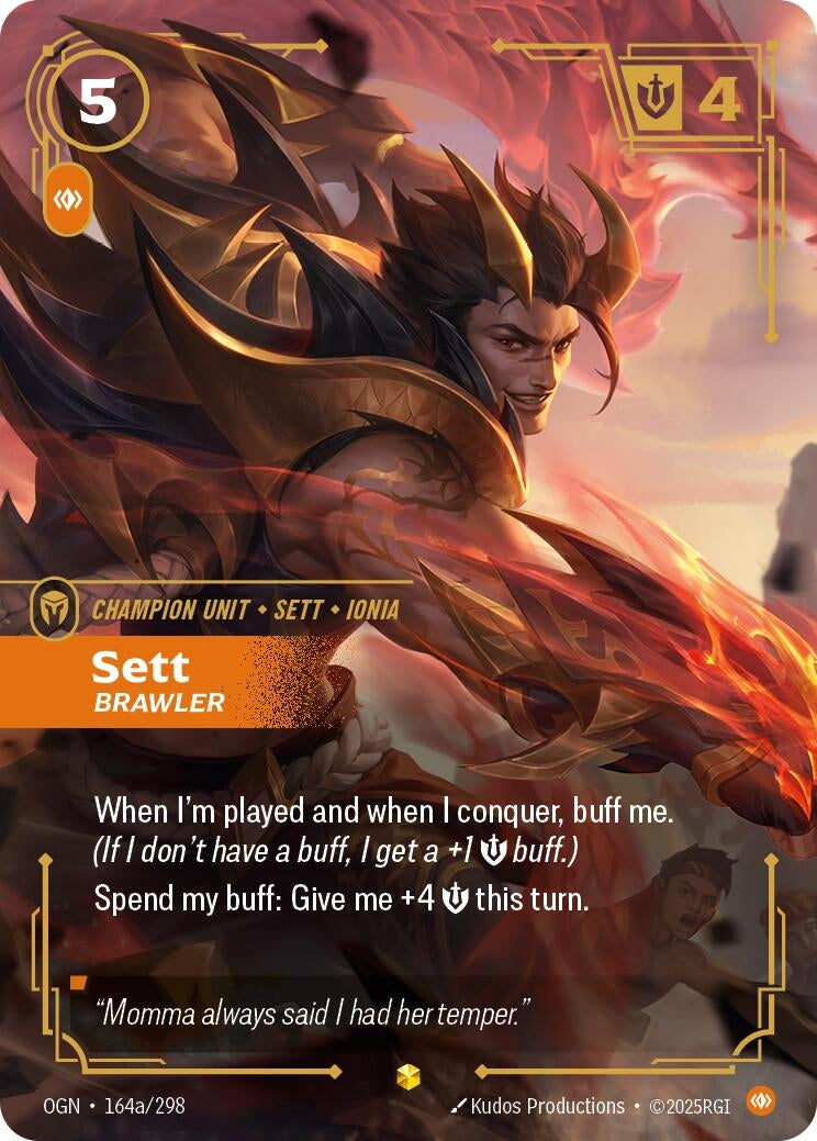 Image for Sett - Brawler (Alternate Art) (164a/298) (Origins) - Riftbound: League of Legends Trading Card Game