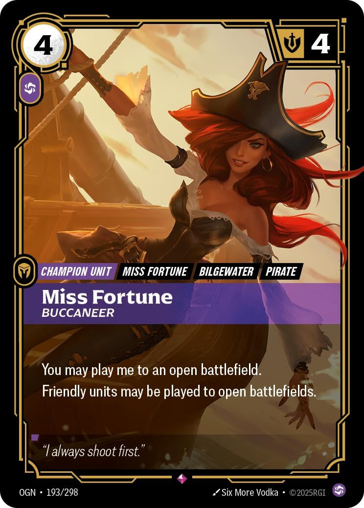 Image for Miss Fortune - Buccaneer (193/298) (Origins) - Riftbound: League of Legends Trading Card Game