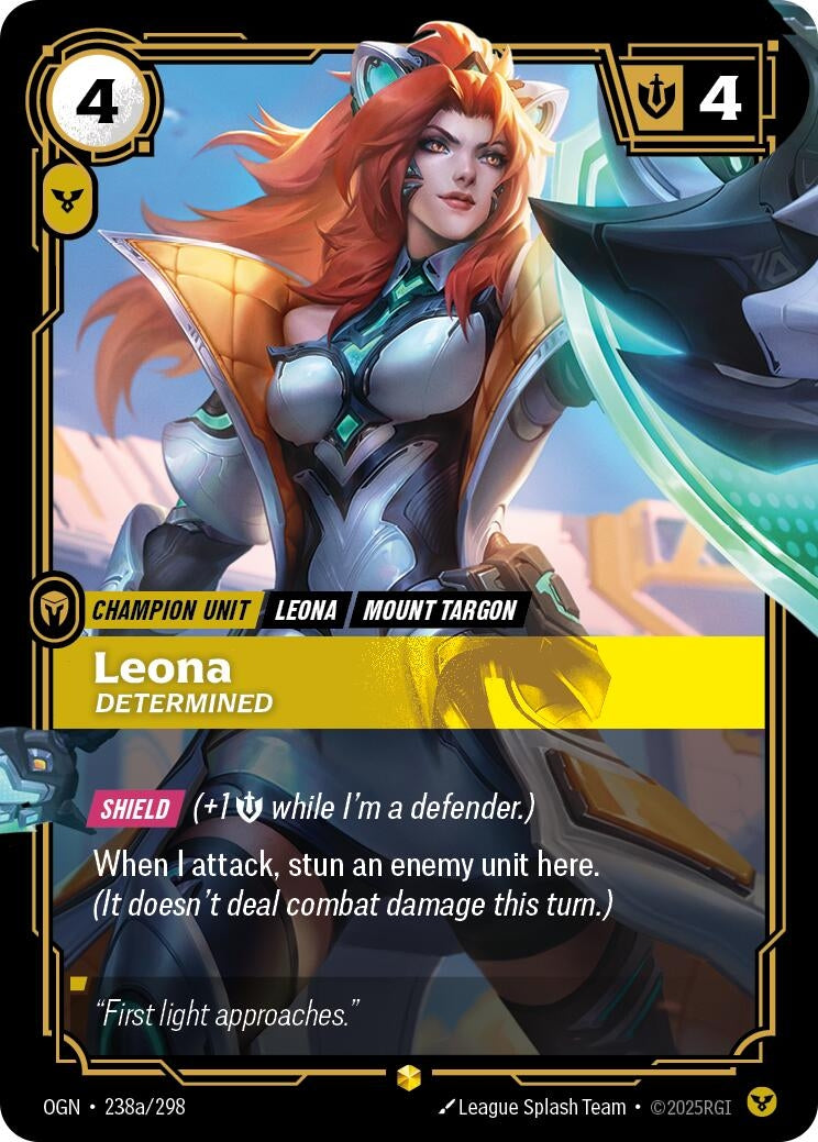 Image for Leona - Determined (Alternate Art) (238a/298) (Origins) - Riftbound: League of Legends Trading Card Game