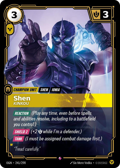 Image for Shen - Kinkou (241/298) (Origins) - Riftbound: League of Legends Trading Card Game