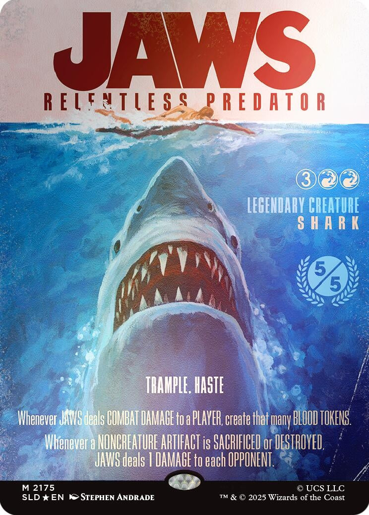 Image for Jaws, Relentless Predator (Rainbow Foil) (2175) (Secret Lair Drop Series) (SLD) - Magic: The Gathering