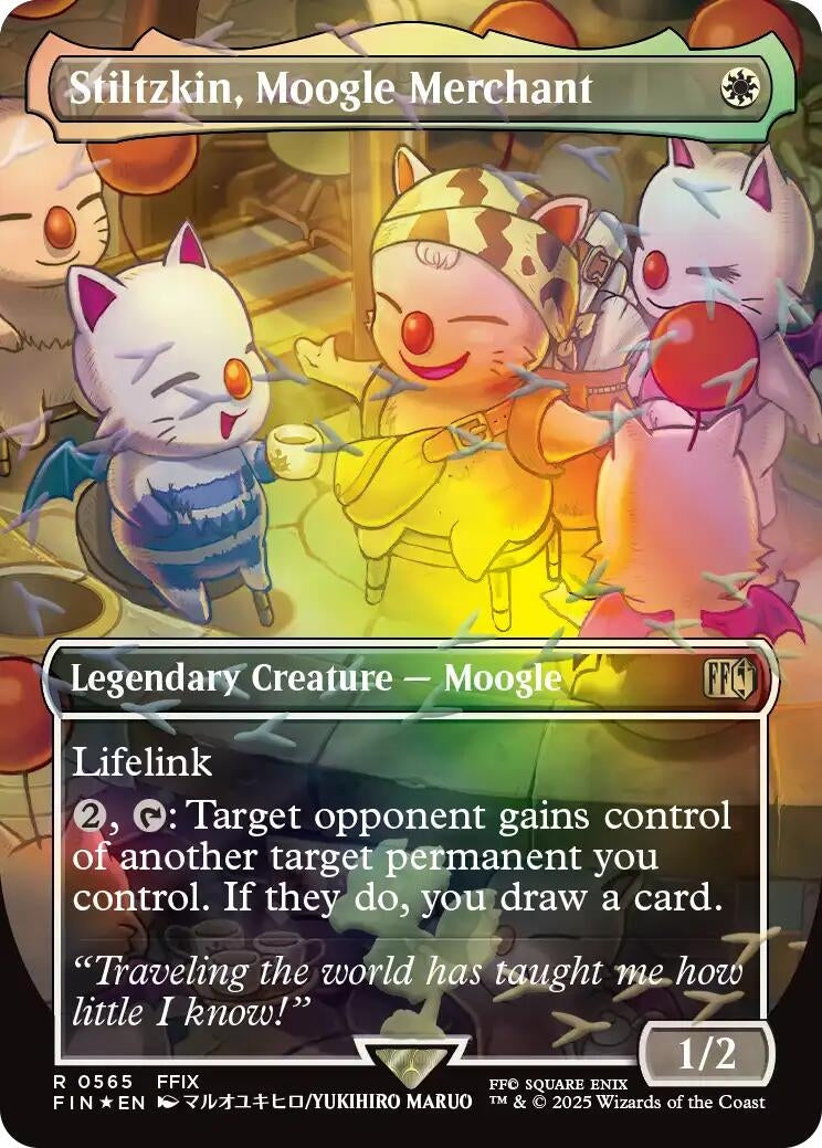 Stiltzkin, Moogle Merchant (Borderless) (Chocobo Track Foil) (565) (FINAL FANTASY)