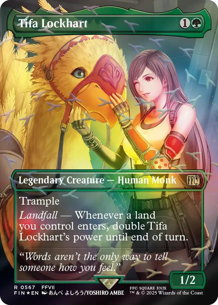 Image for Tifa Lockhart (Borderless) (Chocobo Track Foil) (567) (FINAL FANTASY) (FIN) - Magic: The Gathering