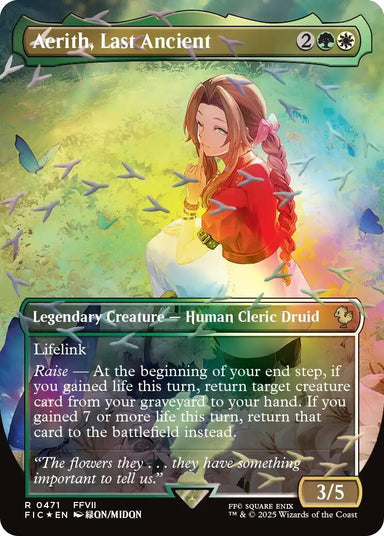 Image for Aerith, Last Ancient (Borderless) (Chocobo Track Foil) (471) (FINAL FANTASY) - Magic: The Gathering